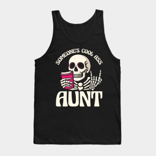 Someone's Cool Ass Aunt Cool Auntie Club Skull Skeleton Tank Top